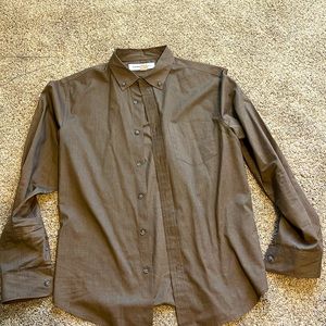 Old Navy brown button down, medium slim fit.
